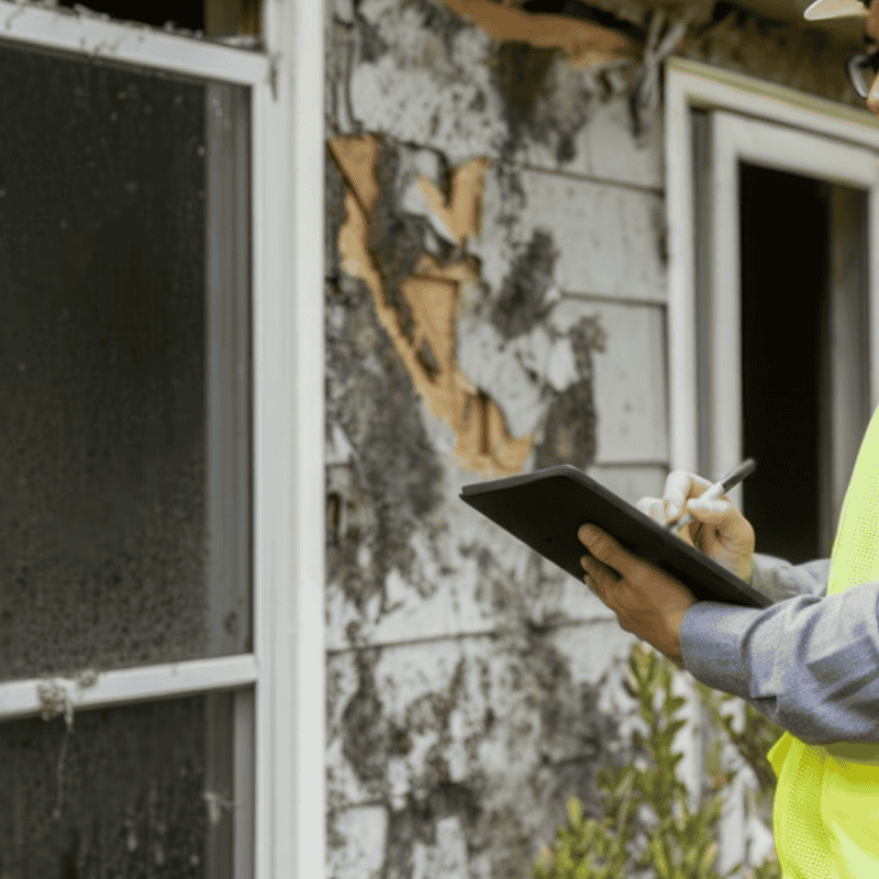 assessing damage after a fire